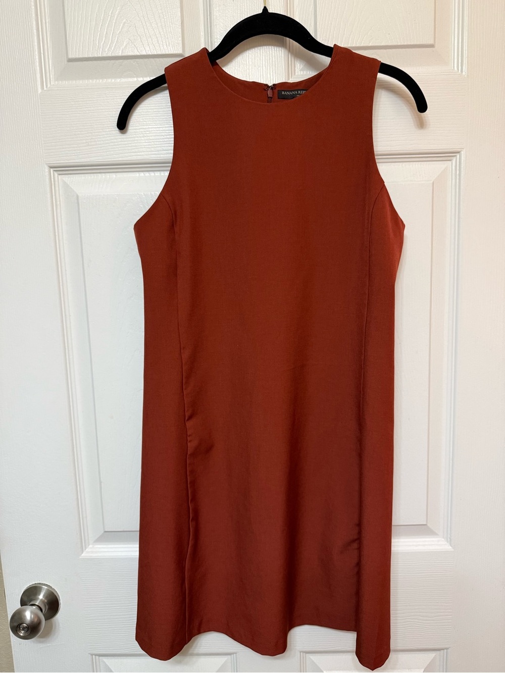 Banana Republic Rust-Orange Sleeveless Mini Shift Dress